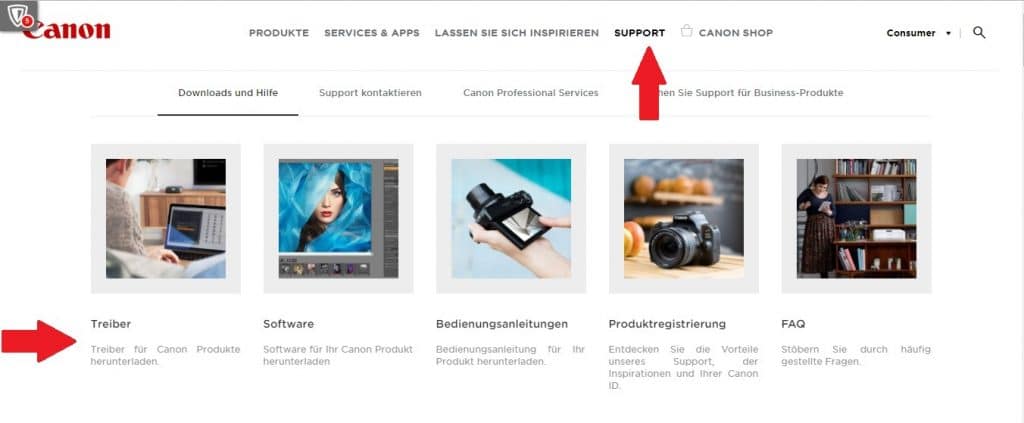 Im Downloadcenter von Canon finden Sie die aktuellen Canon-Treiber für Ihr Druckermodell