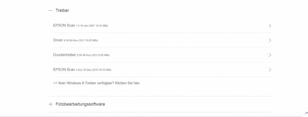 Wählen Sie den Treiber oder die Software, die Sie benötigen.