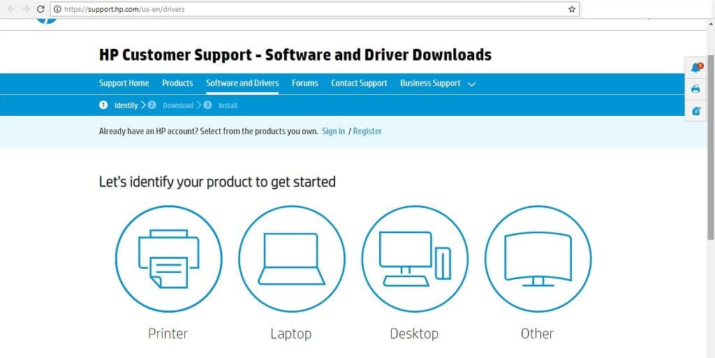 Der Download eines aktualisierten Treibers schützt Sie vor schadhaften Dateien. | © HP / HP.com