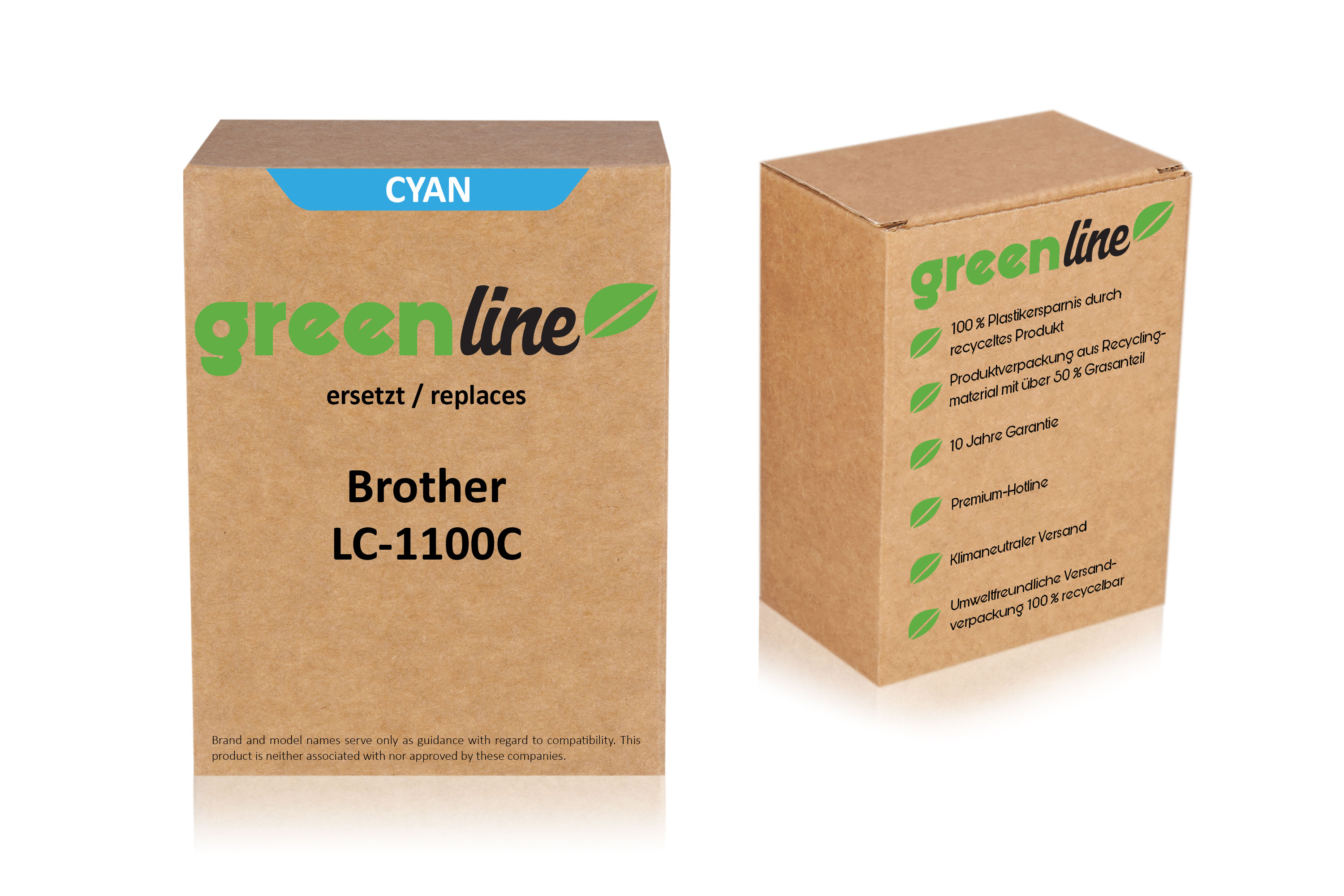 greenline ersetzt Brother LC-1100 C Tintenpatrone, cyan