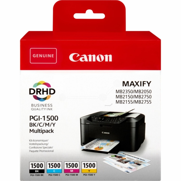 Original Canon 9218B005 / PGI1500BKCMY Tintenpatrone MultiPack