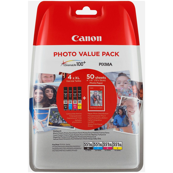 Original Canon 6443B008 / CLI551XL Tintenpatrone MultiPack