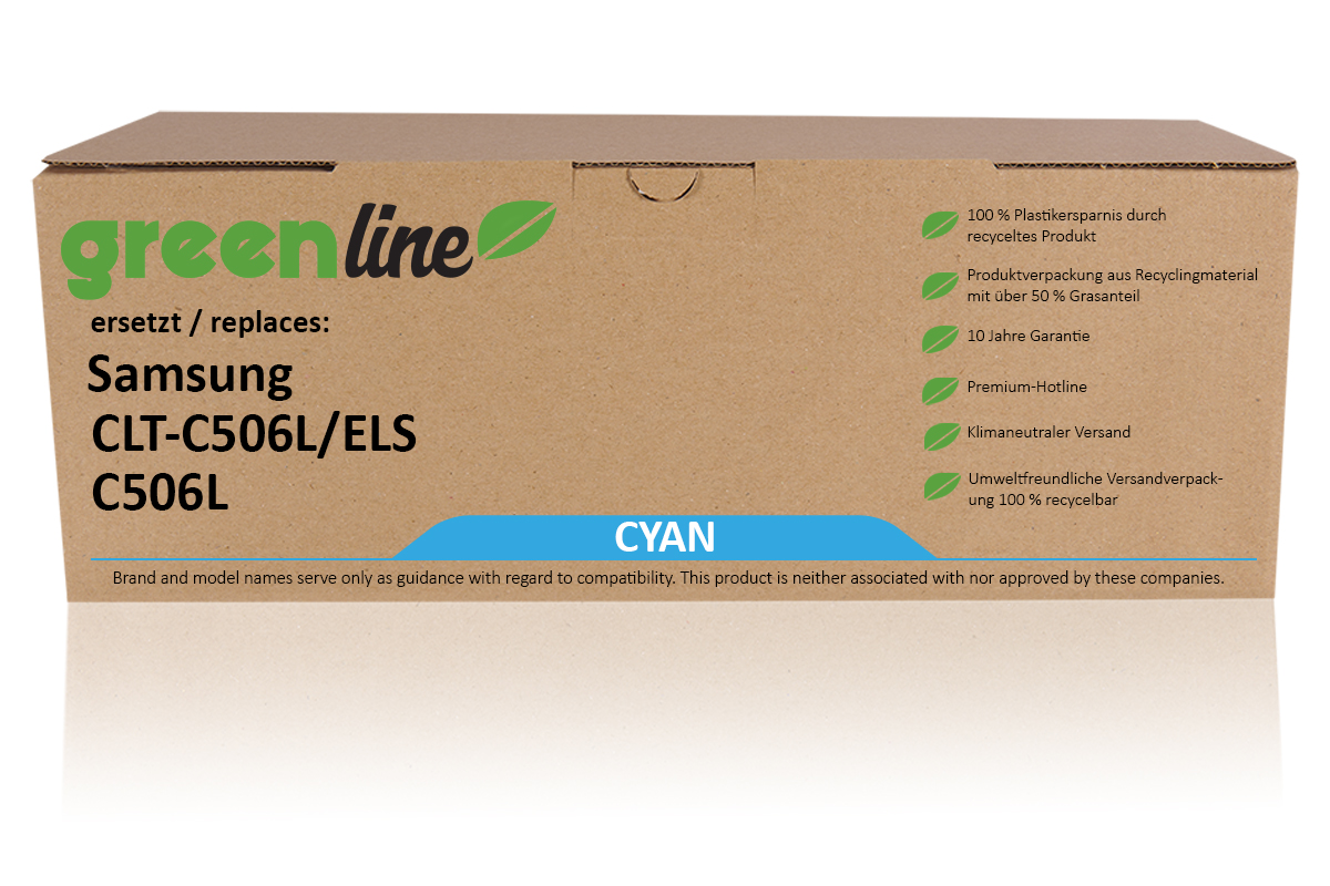 greenline ersetzt Samsung CLT-C 506 L/ELS / C506L Tonerkartusche, cyan