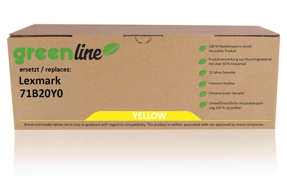 greenline ersetzt Lexmark 71B20Y0 Tonerkartusche, gelb