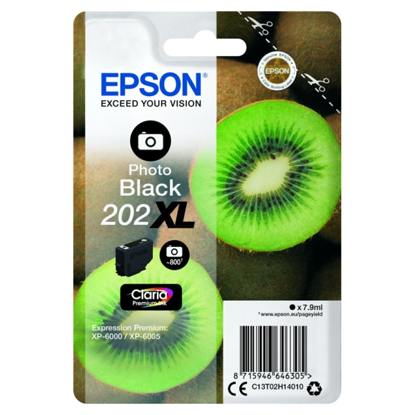 Original Epson C13T02H14010 / 202XL Tintenpatrone schwarz hell