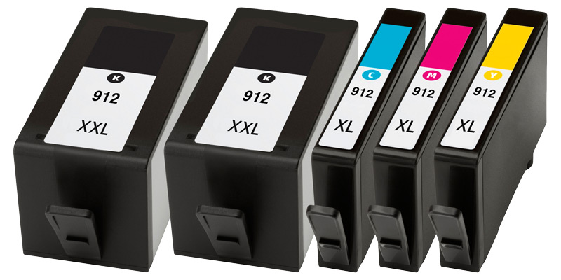Multipack Kompatibel zu HP 912XXL / 912XL enthält 5x Tintenpatrone