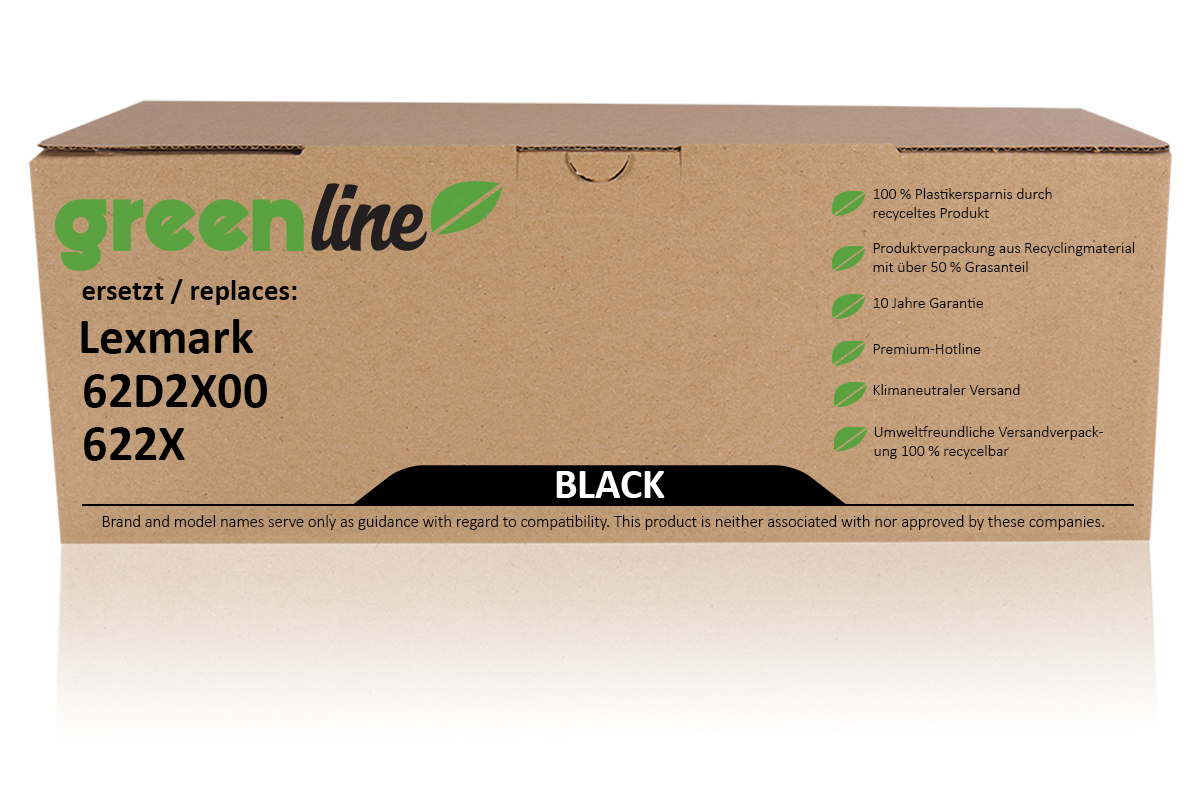 greenline ersetzt Lexmark 62D2X00 / 622X Tonerkartusche, schwarz
