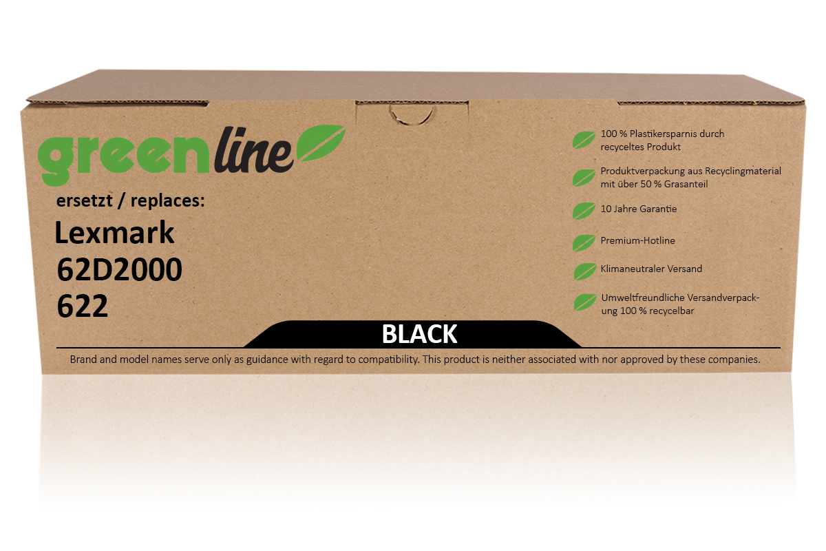 greenline ersetzt Lexmark 62D2000 / 622 Tonerkartusche, schwarz