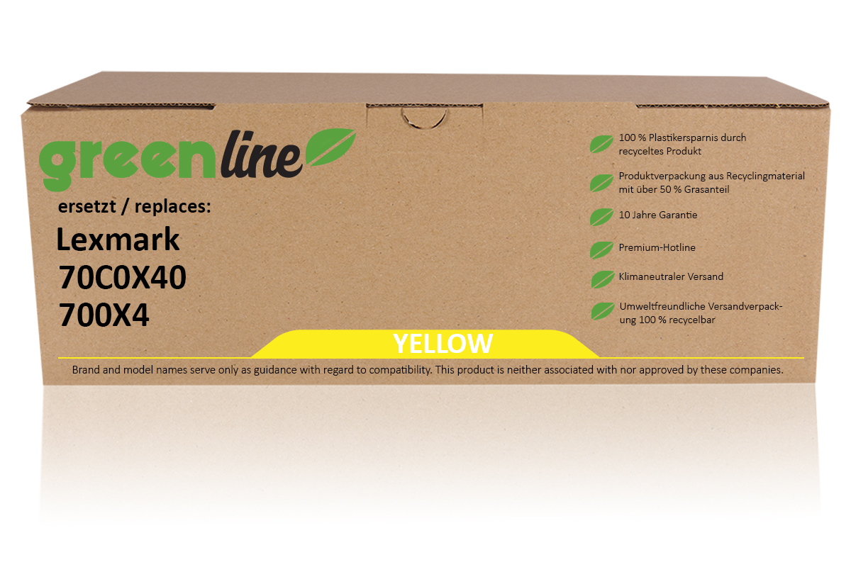 greenline ersetzt Lexmark 70C0X40 / 700X4 Tonerkartusche, gelb