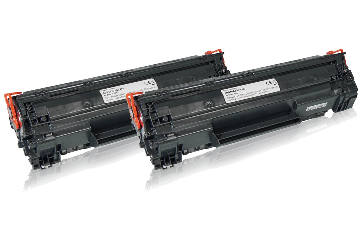 Sparset kompatibel zu HP CB436A / 36A XL enthält 2x Tonerkartusche