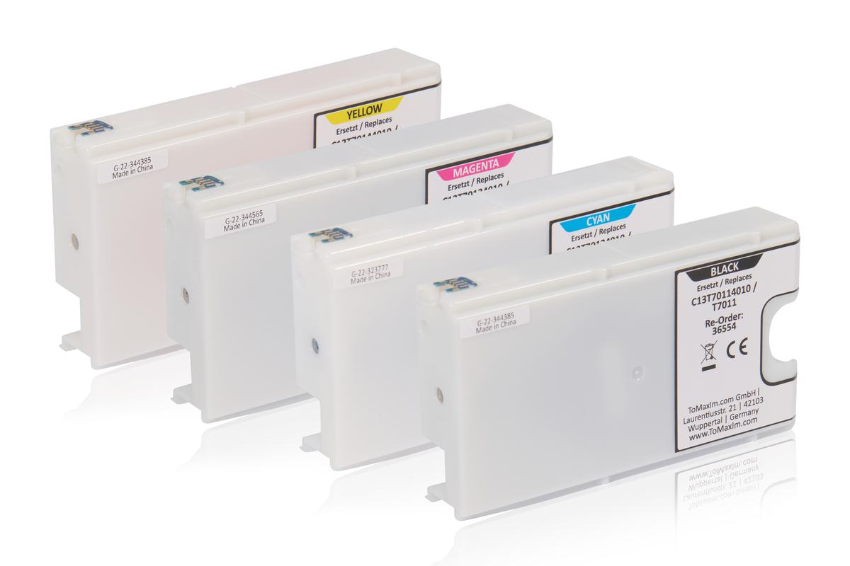 Multipack kompatibel zu Epson C 13 T 70114010 enthält 4x Tintenpatrone