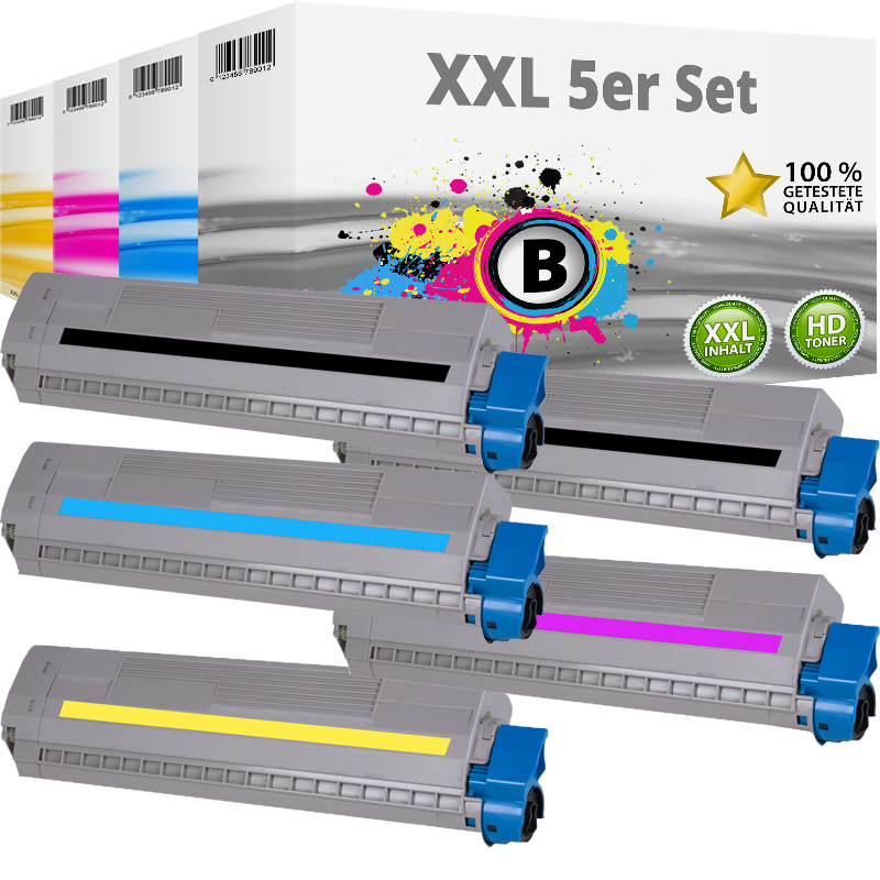 Multipckack Kompatibel zu OKI 45862840 enthält 5x Toner