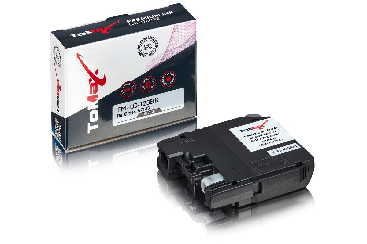 ToMax Premium ersetzt Brother LC-123BK Tintenpatrone, schwarz