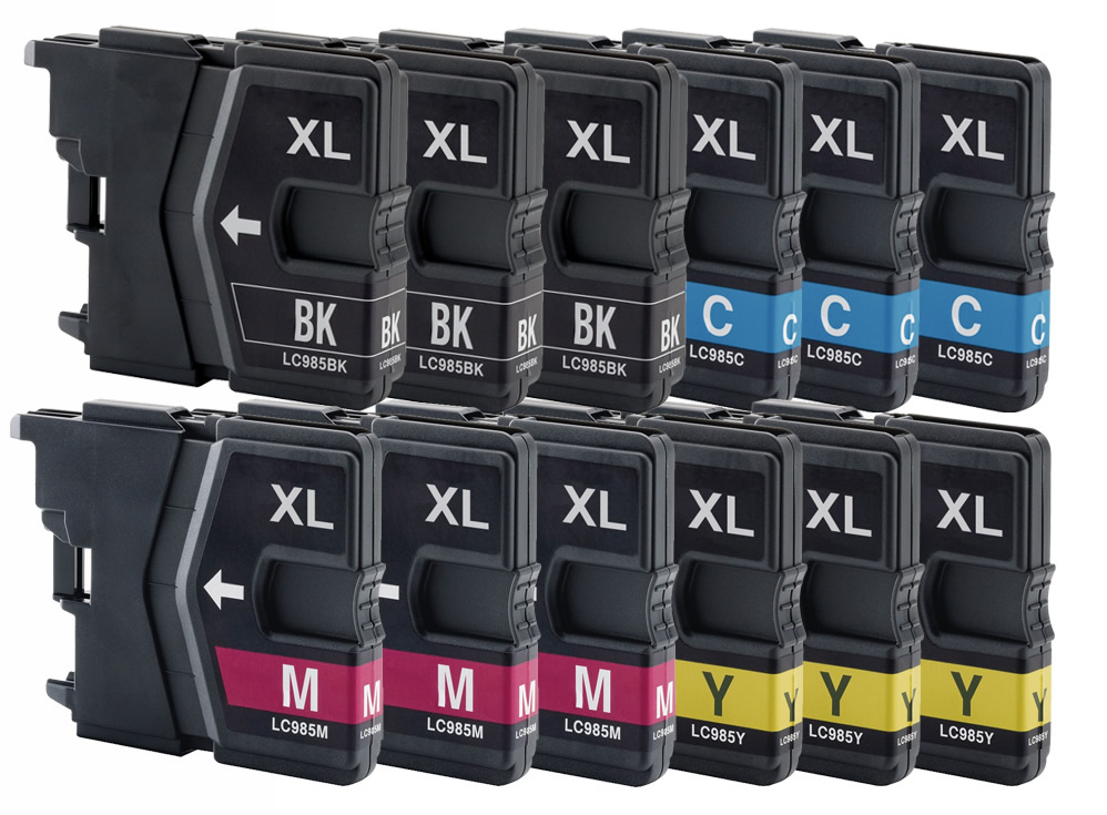 Multipack Kompatibel zu Brother LC985 enthält 12x Tintnepatrone