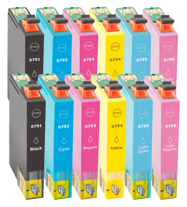 Multipack Kompatibel zu Epson T0791 enthält 12x Tintnepatrone