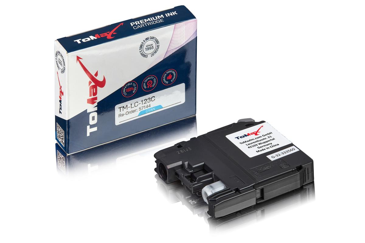 ToMax Premium ersetzt Brother LC-123C Tintenpatrone, cyan