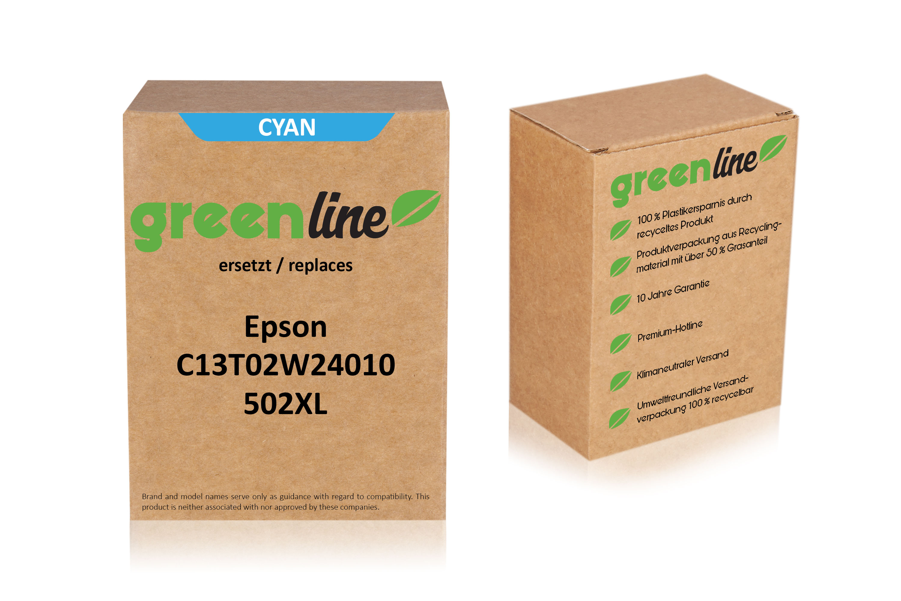 greenline ersetzt Epson C 13 T 02W24010 / 502XL Tintenpatrone, cyan