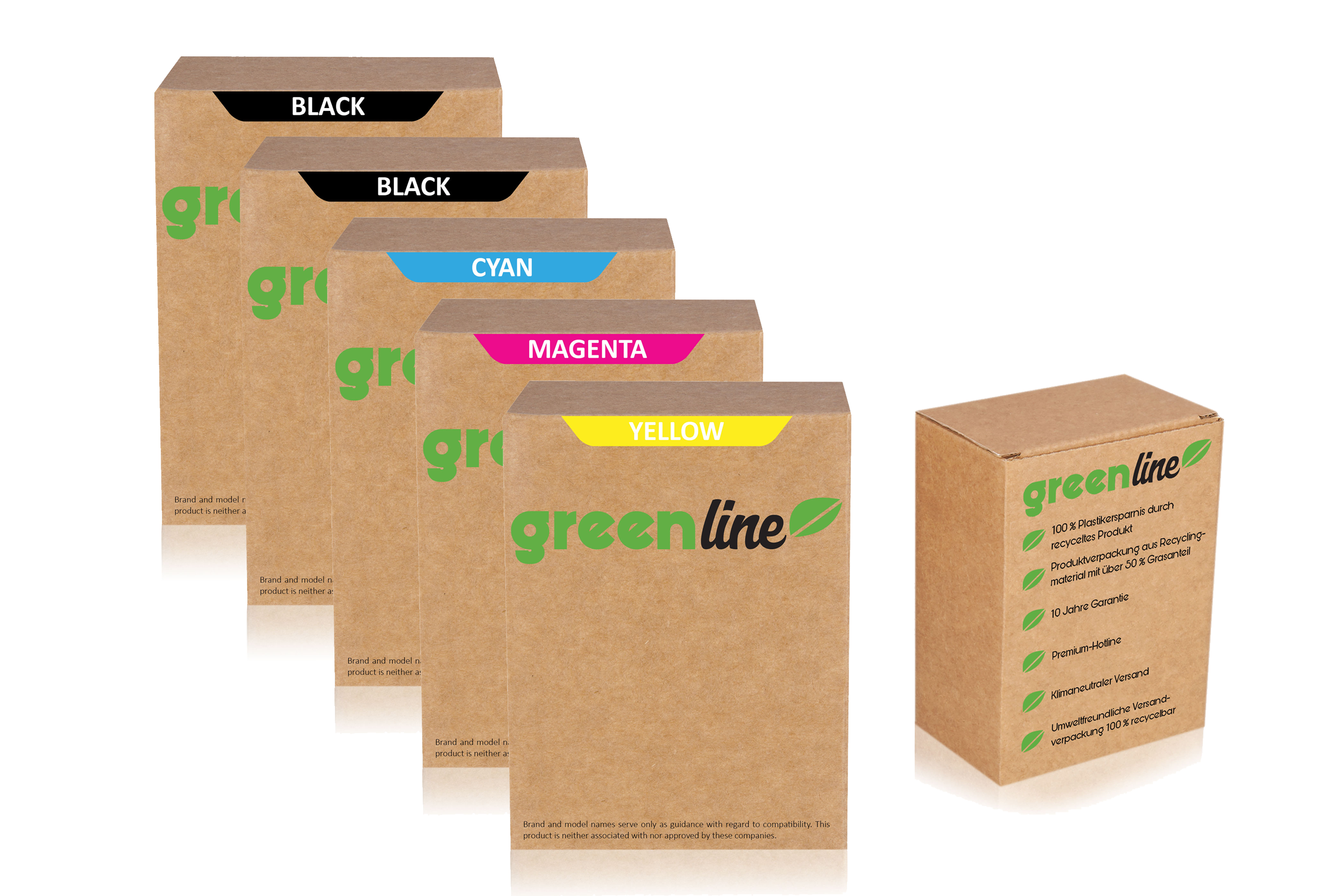 greenline Multipack ersetzt Canon 0372C006 / PGI-570 XL / CLI-571 XL enthält 5x Tintenpatrone