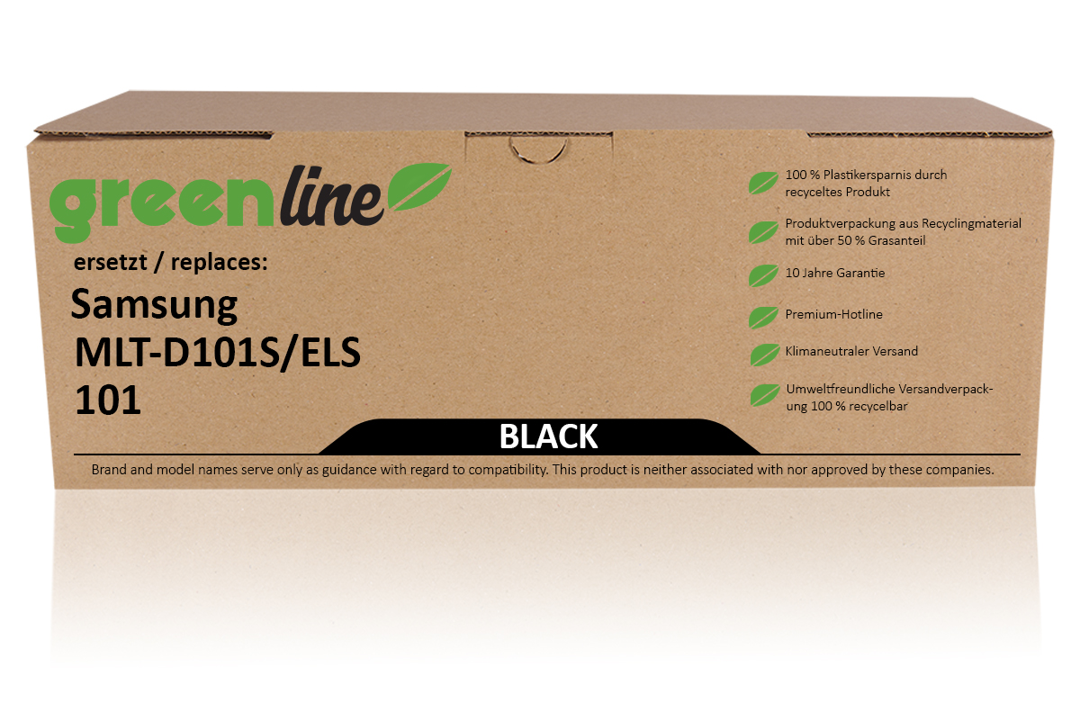 greenline ersetzt Samsung MLT-D 101 S/ELS / 101 XL Tonerkartusche, schwarz