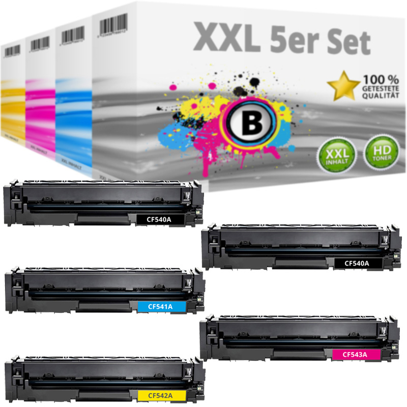 Multipack Kompatibel zu HP 203A CF540A enthält 5x Toner