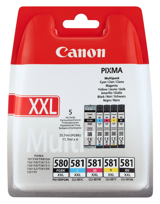 Original Canon PGI-580 + CLI-581 XXL Tinte Multipack