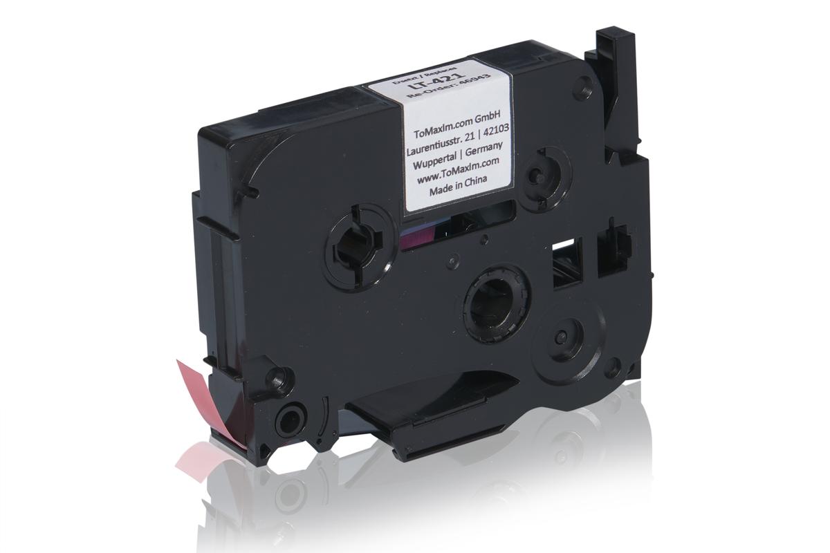 Brother TZE421 P-Touch Farbband schwarz auf rot Laminat 9mm x 8m Kompatibel