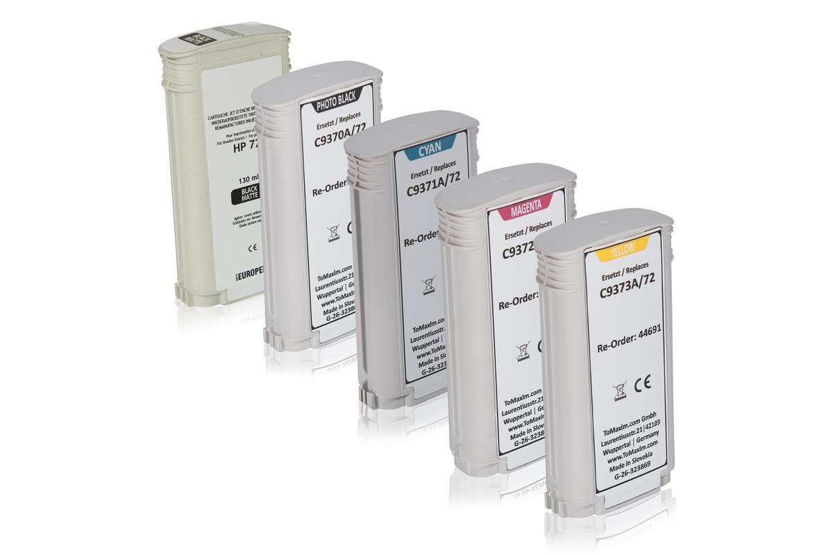 Multipack kompatibel zu HP C9370A / 72 enthält 1 x C 9403 A / 72 Tintenpatrone, 1 x C 9371 A / 72 Tintenpatrone, 1 x C 9372 A / 72 Tintenpatrone, 1 x C 9373 A / 72 Tintenpatrone, 1 x C 9370 A / 72 Tintenpatrone