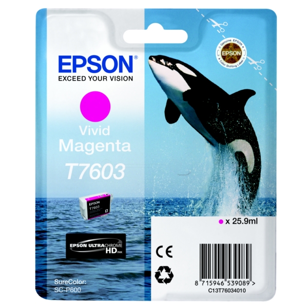 Original Epson C13T76034N10 / T7603 Tintenpatrone magenta