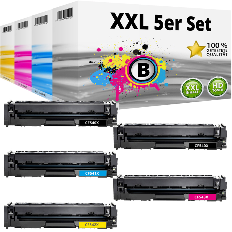 Multipack Kompatibel zu HP 203X CF540X enthält 5x Toner