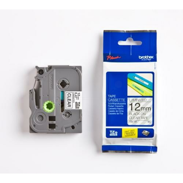 Original Brother TZE131S P-Touch Farbband schwarz auf transparent Laminat 12mm x 4m