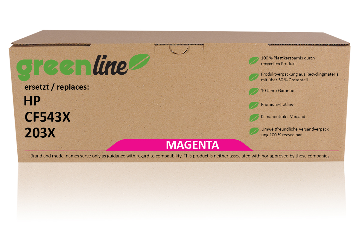 greenline ersetzt HP CF 543 X / 203X Tonerkartusche, magenta