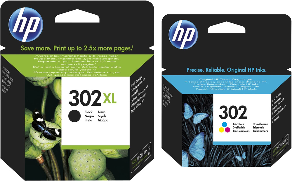 Original HP Patronen 302XL / 302 Set F6U68AE F6U65AE Mehrfarbig