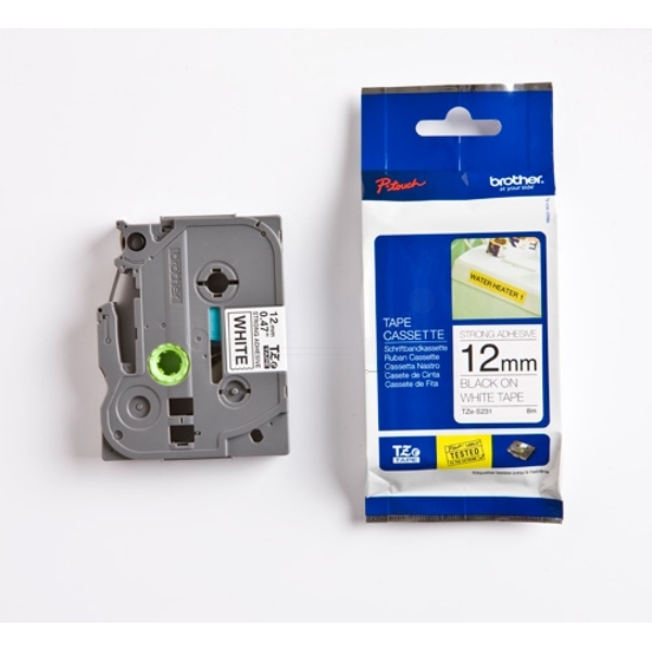 Original Brother TZES231 P-Touch Farbband schwarz auf weiss extra stark Laminat 12mm 8m