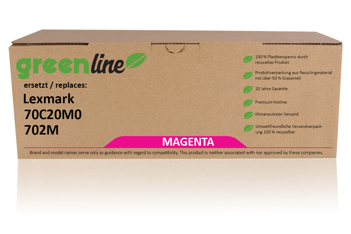 greenline ersetzt Lexmark 70C20M0 / 702M Tonerkartusche, magenta