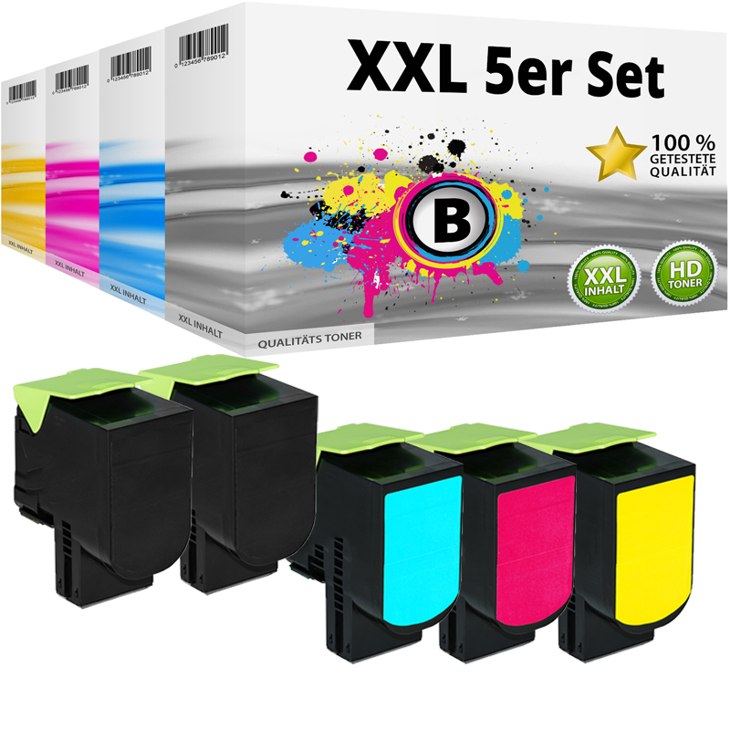 Multipack Kompatibel zu Lexmark 71B20K0 enthält 5x Toner