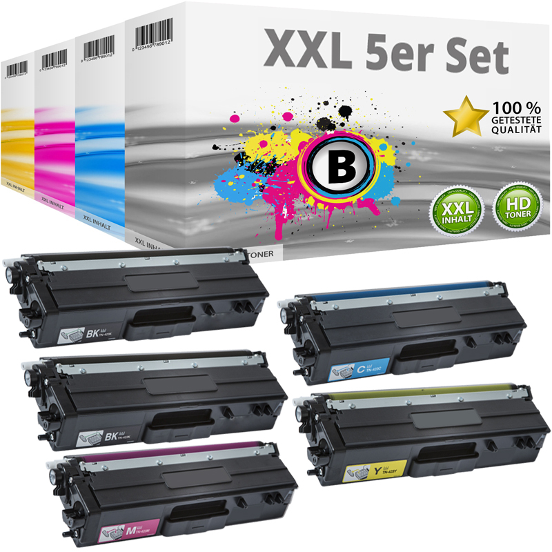 Multipack kompatibel zu Brother TN-423 enthält 5x Tonerkartusche