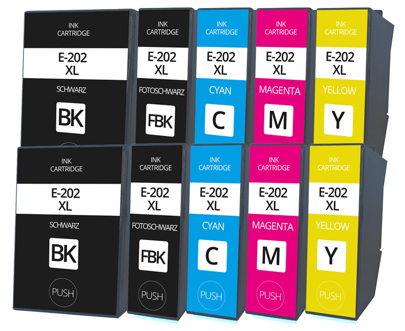 Multipack Kompatibel zu Epson 202 XL enthält 10x Tintnepatrone