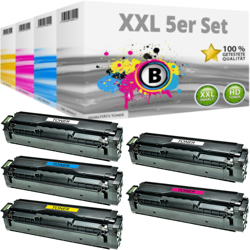 Multipack kompatibel zu Samsung CLT-x504S enthält 5x Tonerkartusche