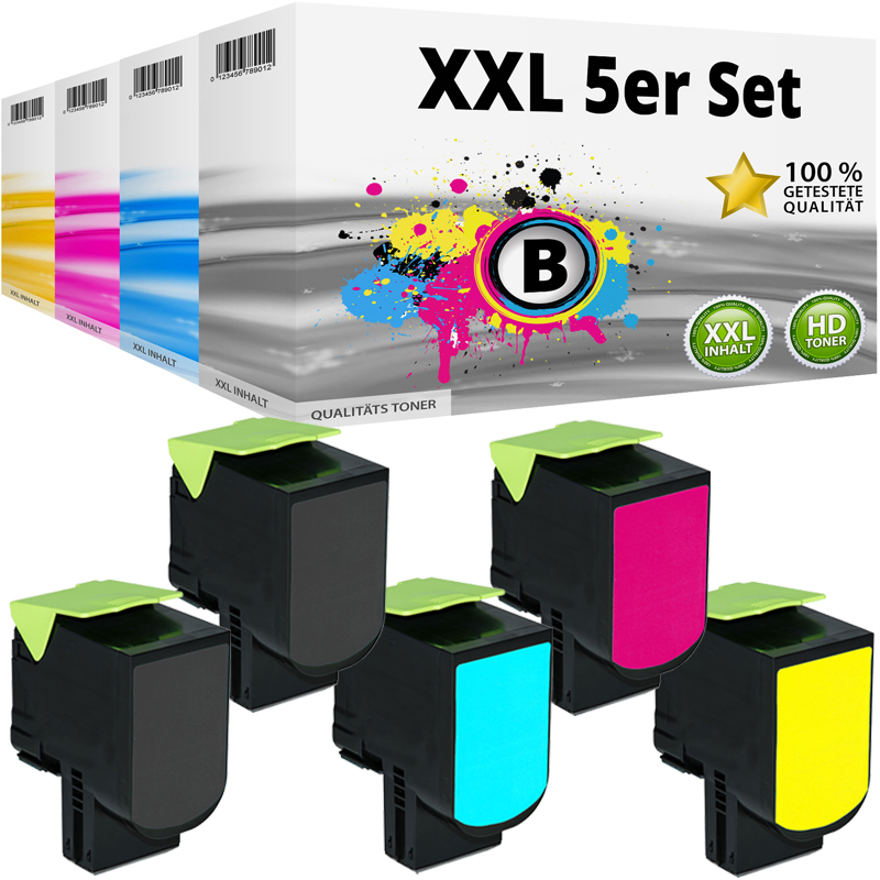 Multipack kompatibel zu Lexmark 702HK enthält 5x Tonerkartusche