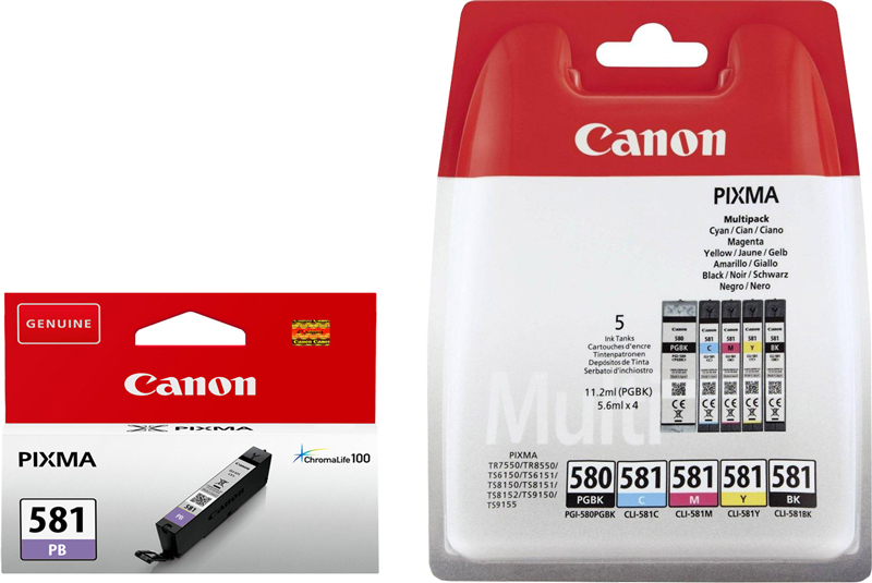 Original Canon Patronen PGI-580PBK/ CLI-581 C/M/Y/Pigment BK und PB