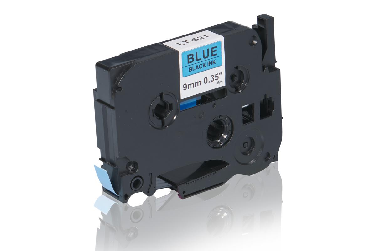 Brother TZE521 P-Touch Farbband schwarz auf blau Laminat 9mm x 8m Kompatibel
